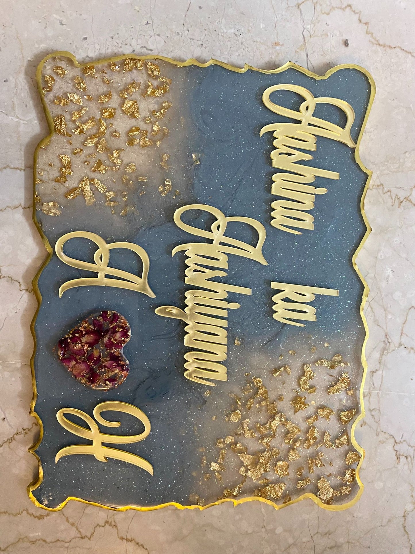 Grace Luxe – Luxury Nameplate for Home Entrance | Custom Handcrafted Nameplate