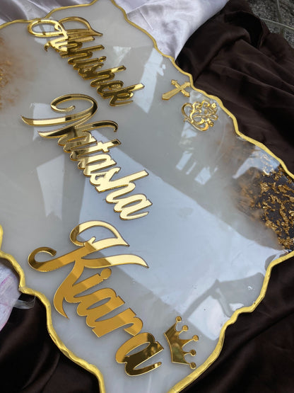 Grace Luxe – Luxury Nameplate for Home Entrance | Custom Handcrafted Nameplate