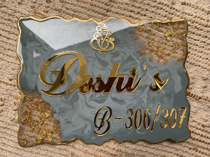 Grace Luxe – Luxury Nameplate for Home Entrance | Custom Handcrafted Nameplate