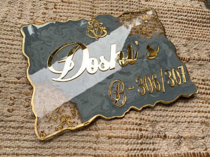 Grace Luxe – Luxury Nameplate for Home Entrance | Custom Handcrafted Nameplate