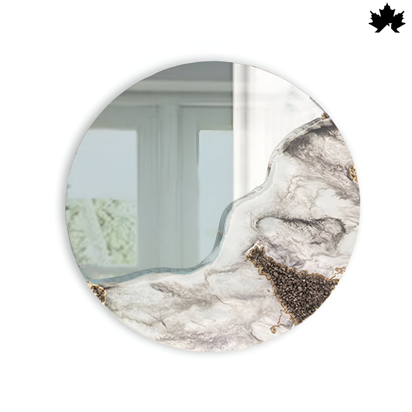 Frosted Marble Curve – Resin Modern Wall Mirror Design | Fankaarlok