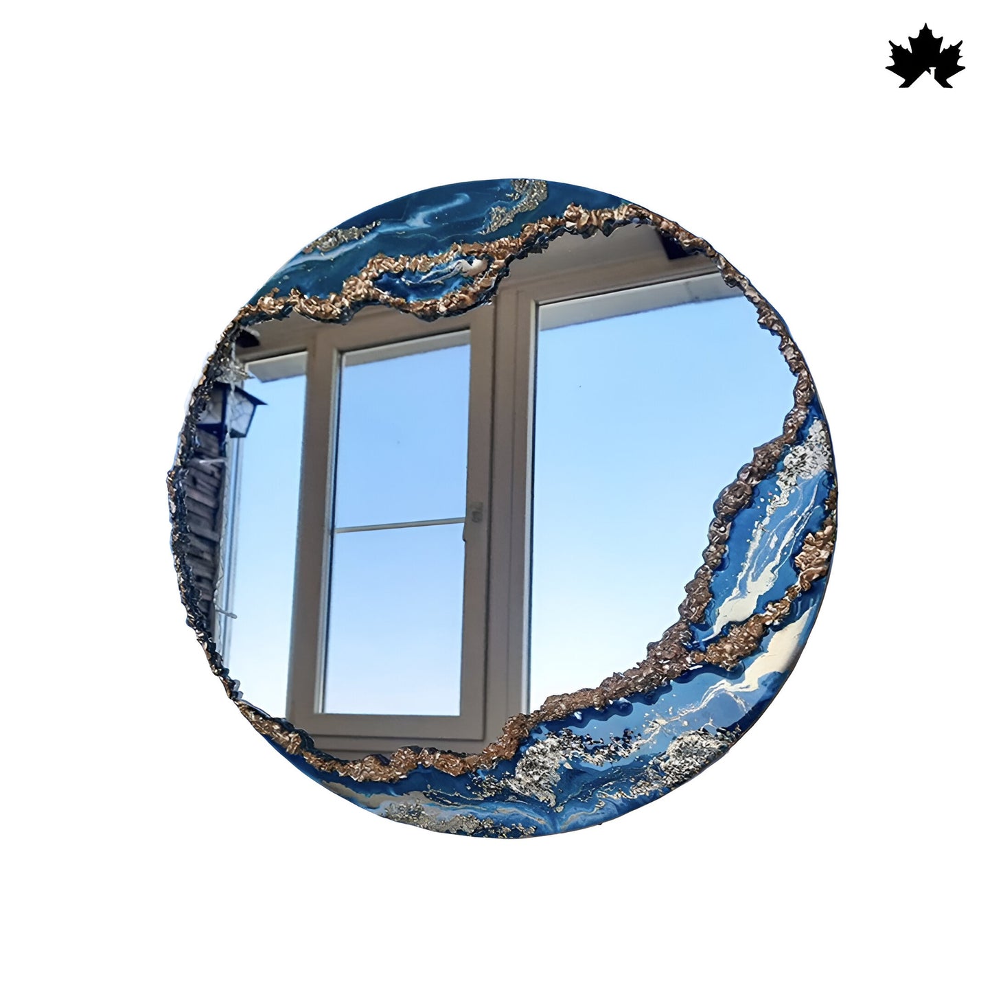 Azure Tide Round – Resin Stylish Wall Mirror Online | Fankaarlok