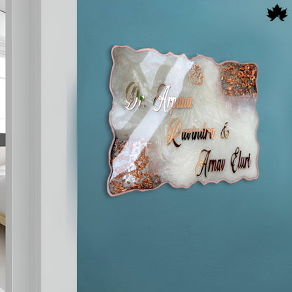 Auric Edge – Gold Accent Nameplate for Home | Elegant Couple Nameplate