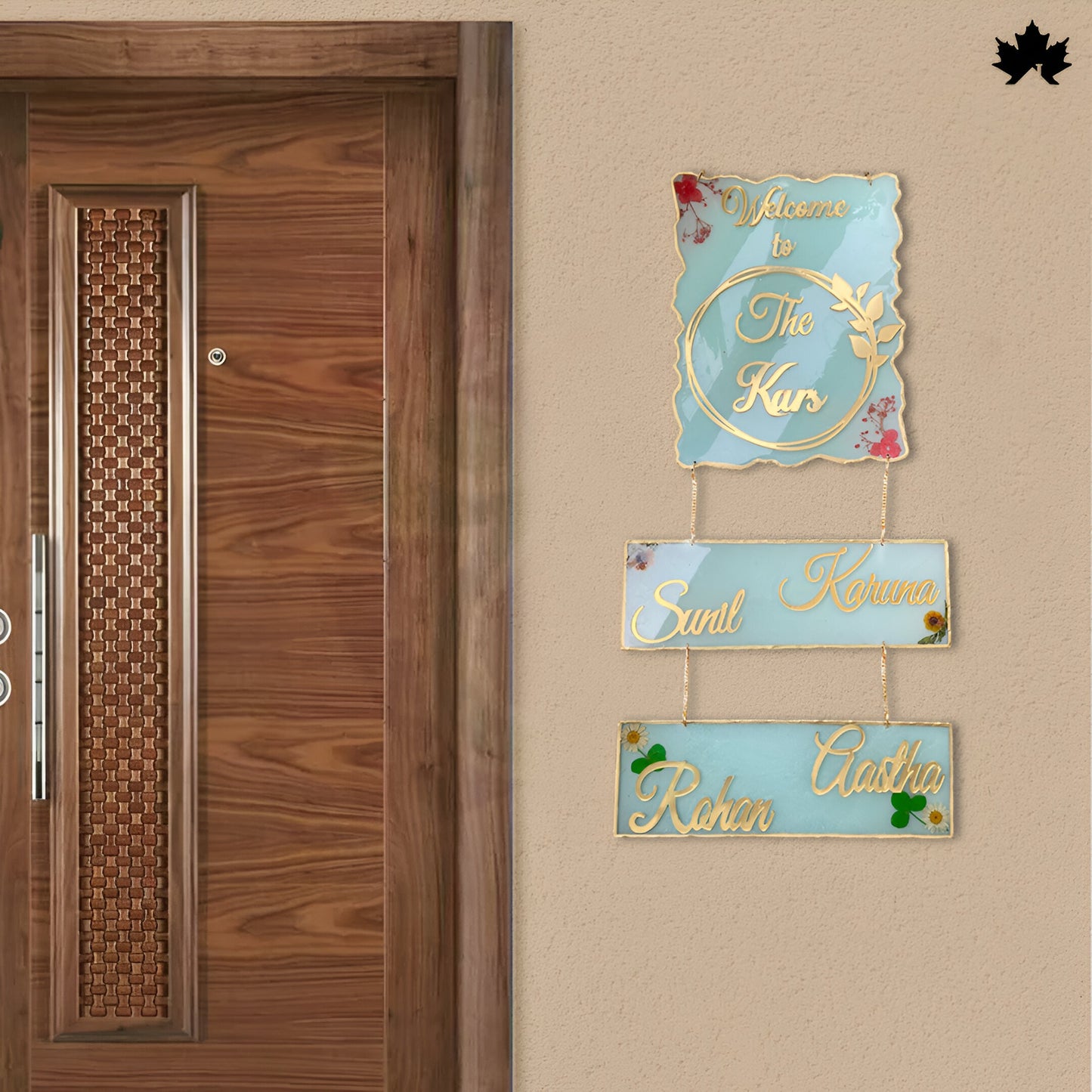 Wall Hanging Nameplate for Home | Multi-Layer Custom Family Name Board