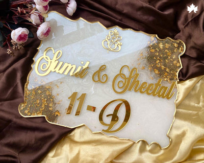 Grace Luxe – Luxury Nameplate for Home Entrance | Custom Handcrafted Nameplate