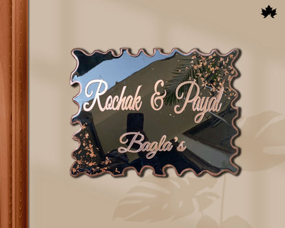 Auric Edge – Gold Accent Nameplate for Home | Elegant Couple Nameplate