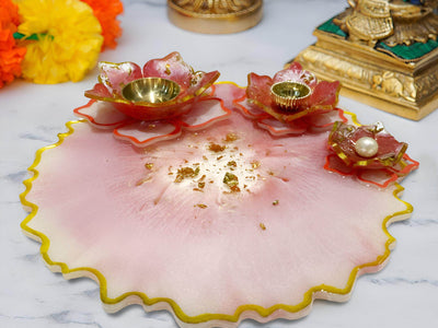 Blush Lotus Pooja Thali for Home Temple | Fankaarlok - Fankaarlok