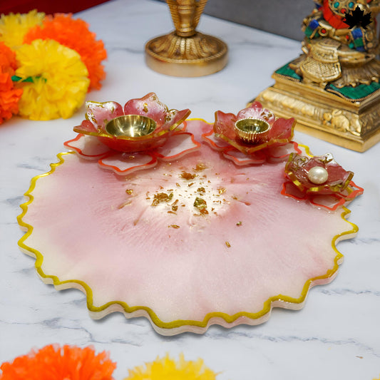 Blush Lotus Pooja Thali for Home Temple | Fankaarlok