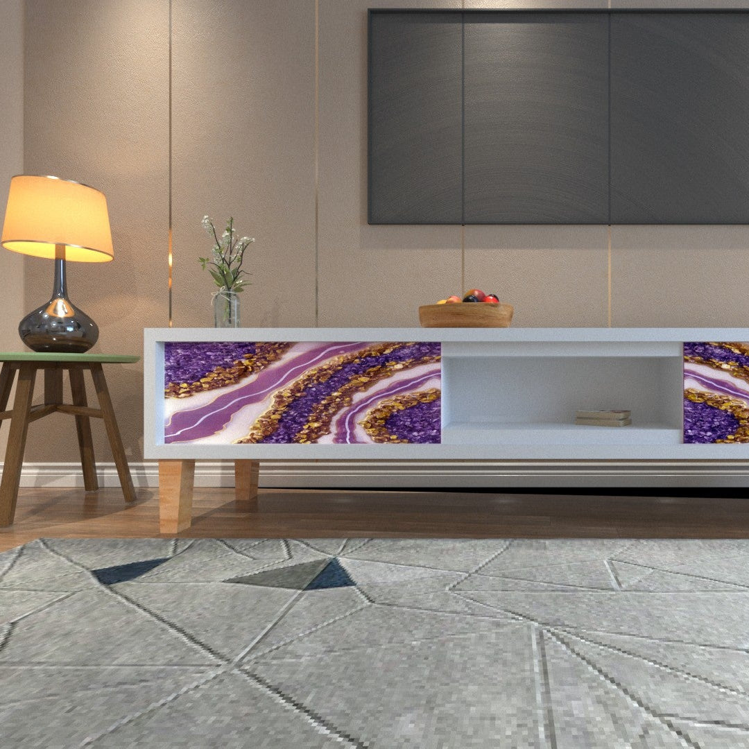 Living Room Storage Console – Modern Resin & Wood Cabinet | Fankaarlok