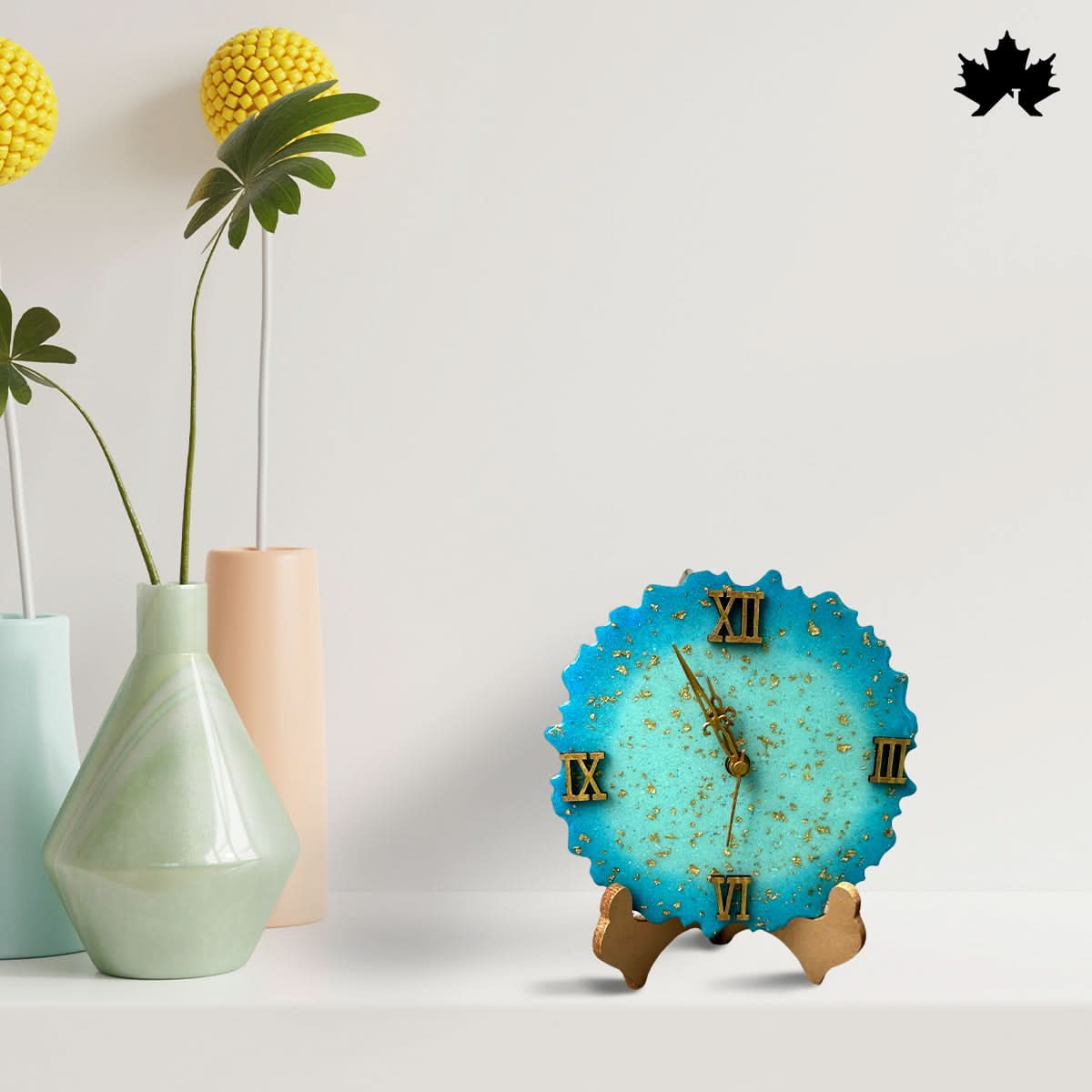 Turquoise Gilded - Stylish Home Clock | Fankaarlok