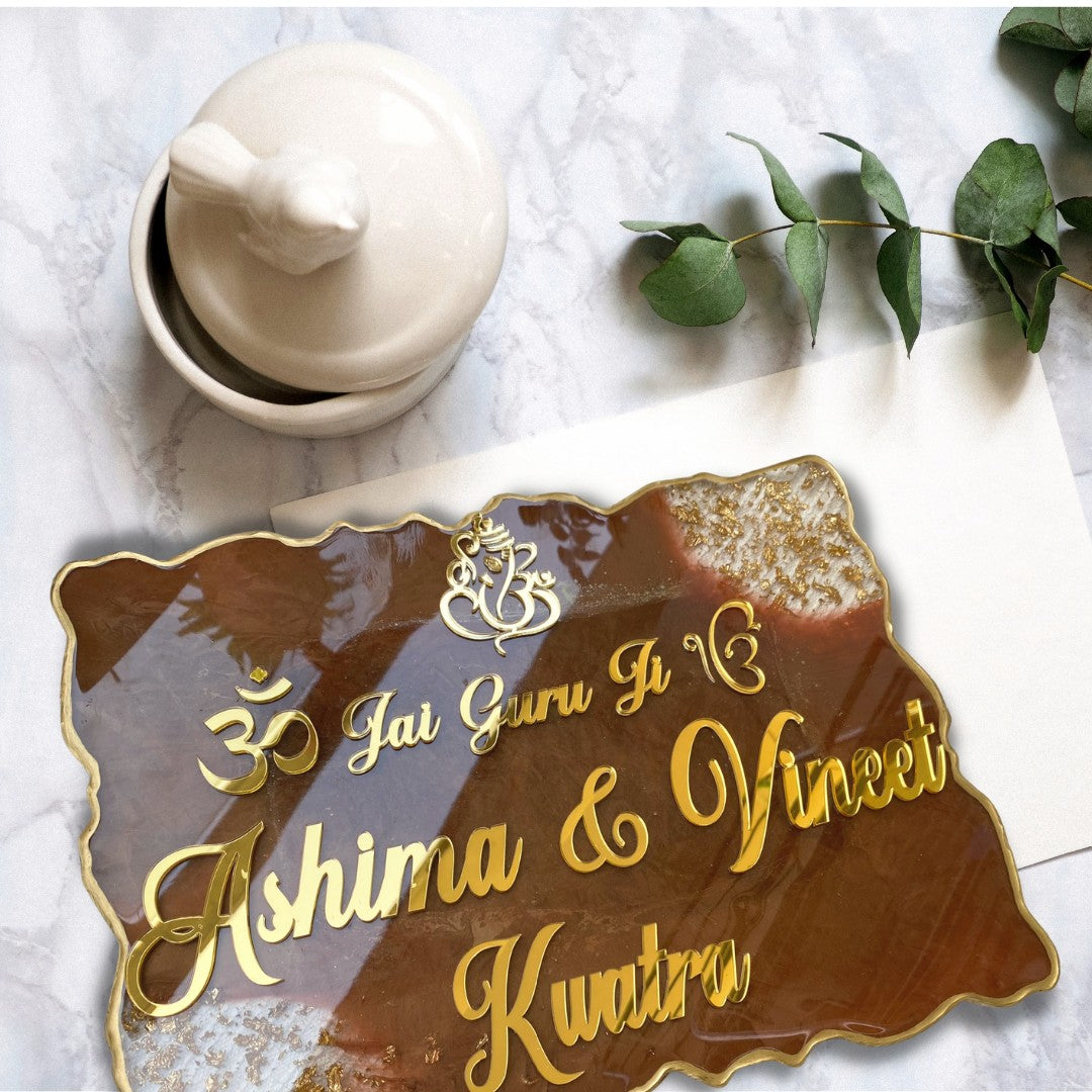 Grace Luxe – Luxury Nameplate for Home Entrance | Custom Handcrafted Nameplate