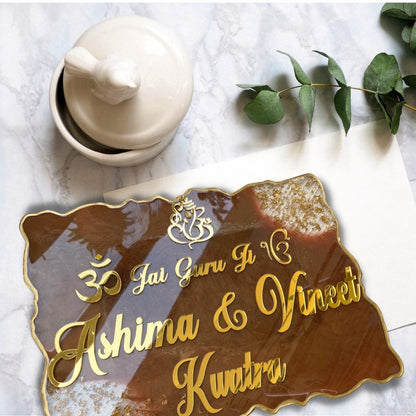 Grace Luxe – Luxury Nameplate for Home Entrance | Custom Handcrafted Nameplate