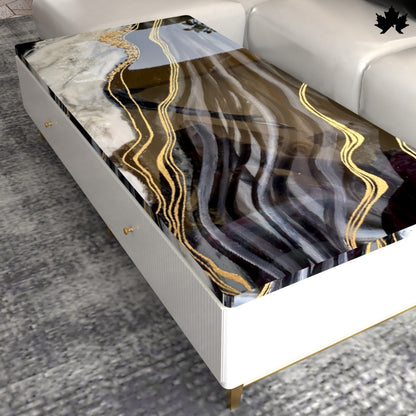 Aurora Luxe – High End Center Table with Storage & Resin Art Top | Fankaarlok
