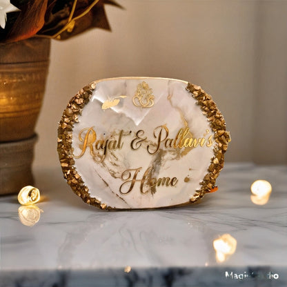 Indian Couple Nameplate Online | Elegant Personalized Door Nameplate