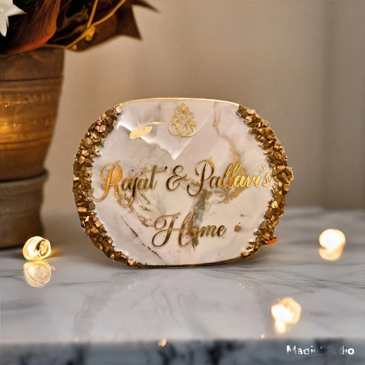 Indian Couple Nameplate Online | Elegant Personalized Door Nameplate