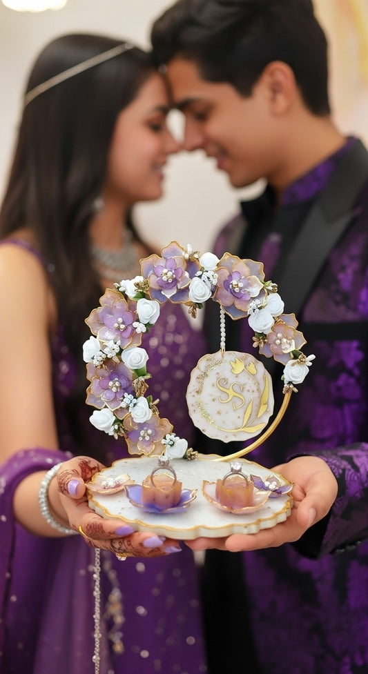Luxury Floral Resin Ring Holder | Engagement Ring Platter by Fankaarlok