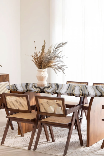 Resin Wood Dining Table – Luxury Geode-Inspired Epoxy Dining Table | Fankaarlok