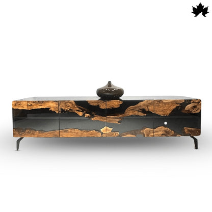 Designer Cabinet for Home – Luxury Wood & Clear Epoxy Storage Unit | Fankaarlok