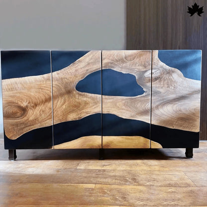 Multipurpose Storage Cabinet – Luxury Wood & Black Epoxy Cabinet | Fankaarlok