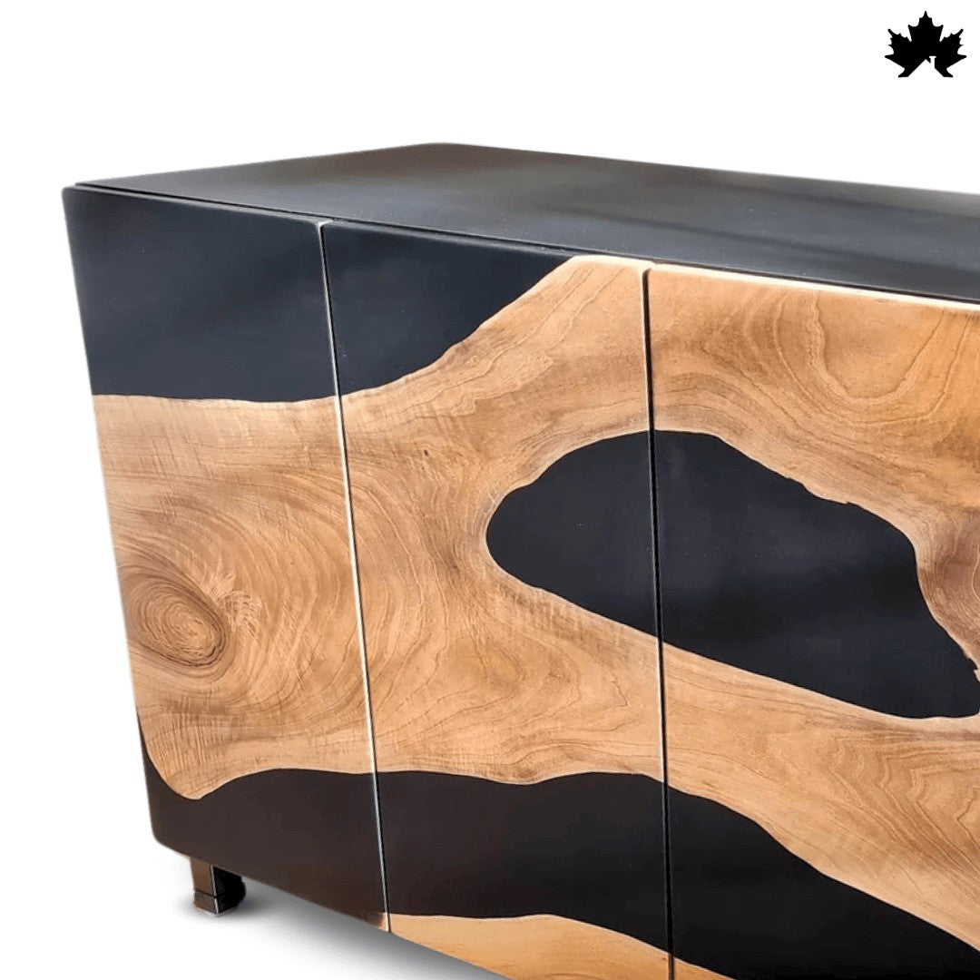 Multipurpose Storage Cabinet – Luxury Wood & Black Epoxy Cabinet | Fankaarlok