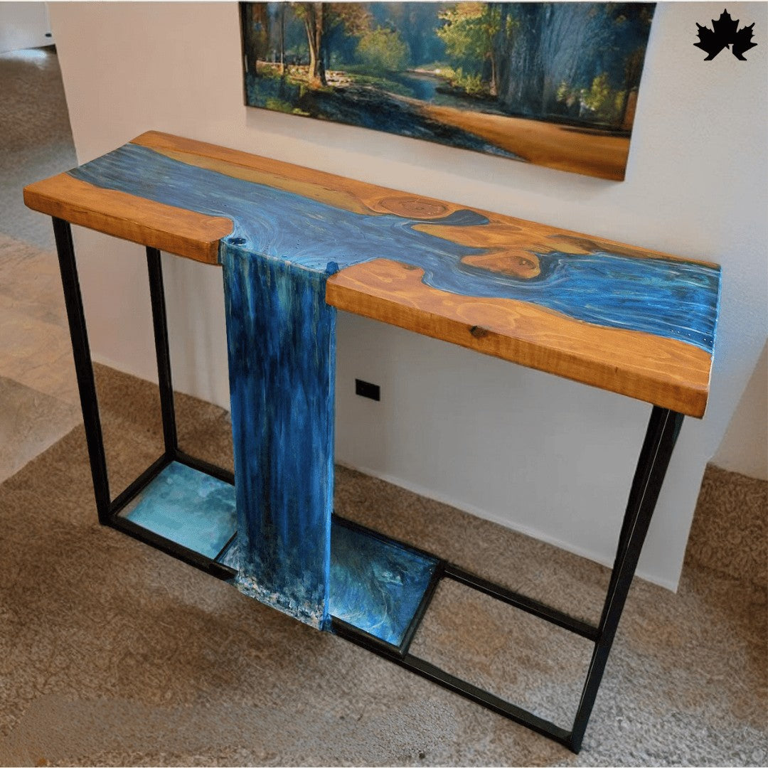 Waterfall Resin Hallway Console Table – Designer Entryway Furniture ...
