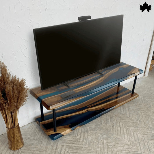 Living Room Accent Table – Resin & Wood Statement Console | Fankaarlok
