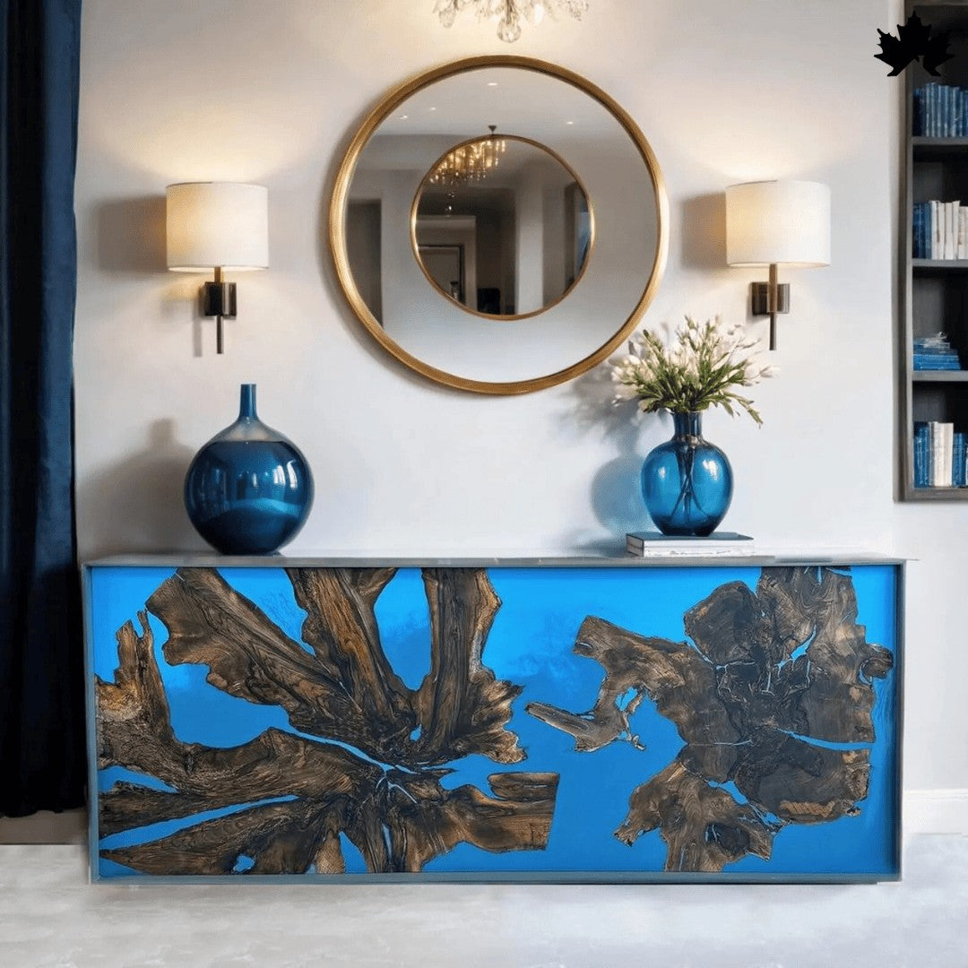 Entryway Table – Modern Resin & Wood Console Table | Fankaarlok