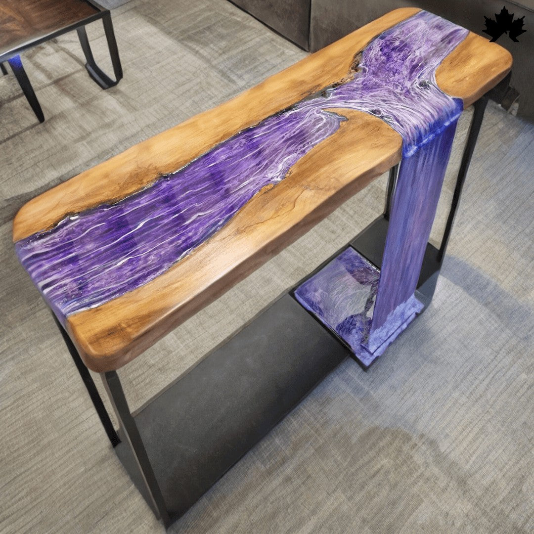 Modern Console Table Design – Purple Waterfall Entryway Table | Fankaarlok