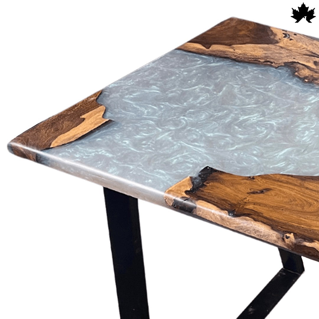 Rustic River Flow – Wooden Center Table for Living Room | Fankaarlok
