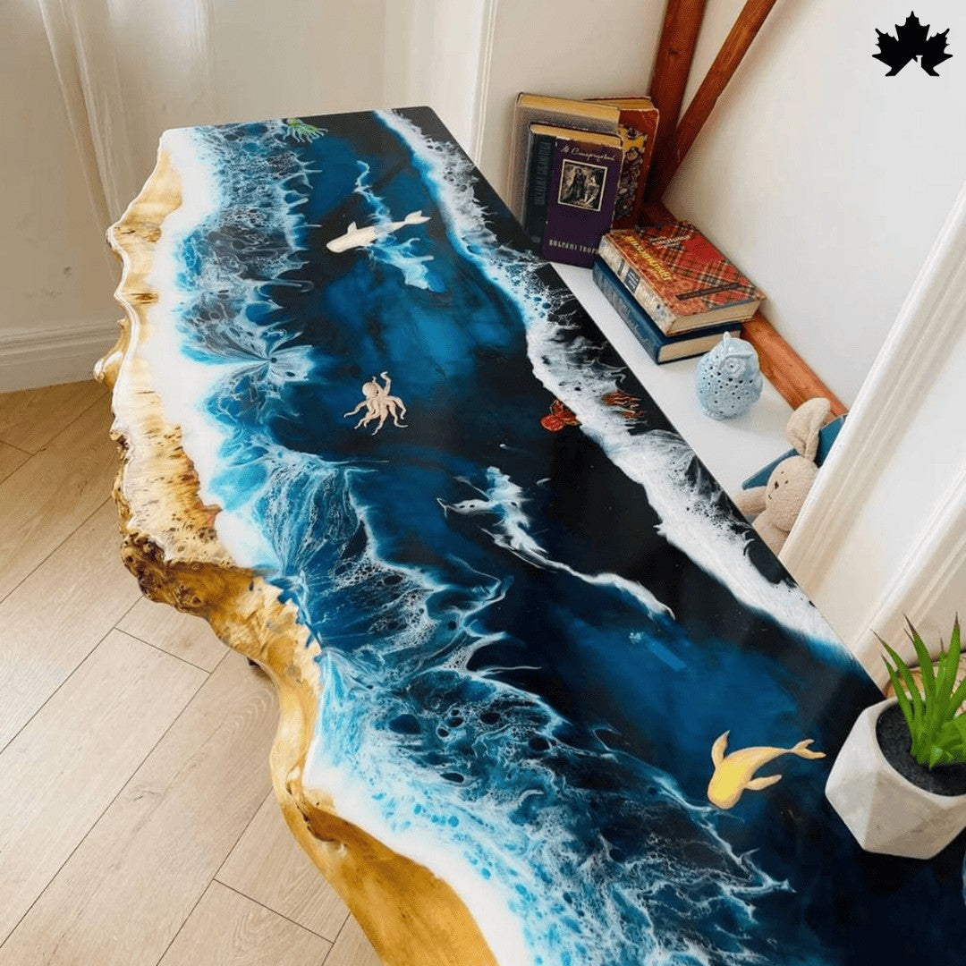 Coastal Drift – Modern Ocean Wave Center Table | Fankaarlok