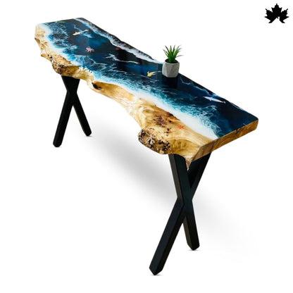 Coastal Drift – Modern Ocean Wave Center Table | Fankaarlok
