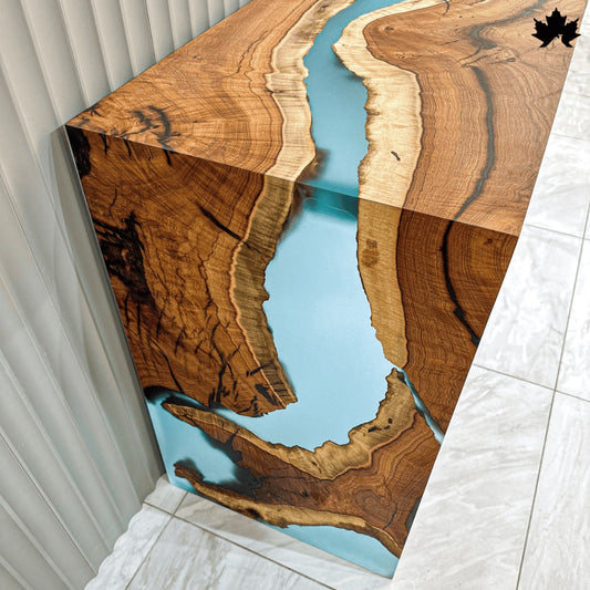 River Flow – Resin Wood Console Table | Fankaarlok