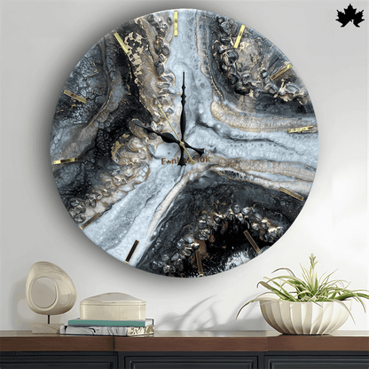 Silver Lining Geode - Unique Wall Clock Design | Fankaarlok - Fankaarlok