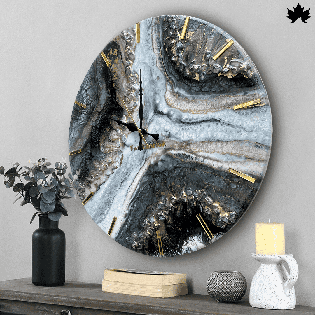 Silver Lining Geode - Unique Wall Clock Design | Fankaarlok - Fankaarlok