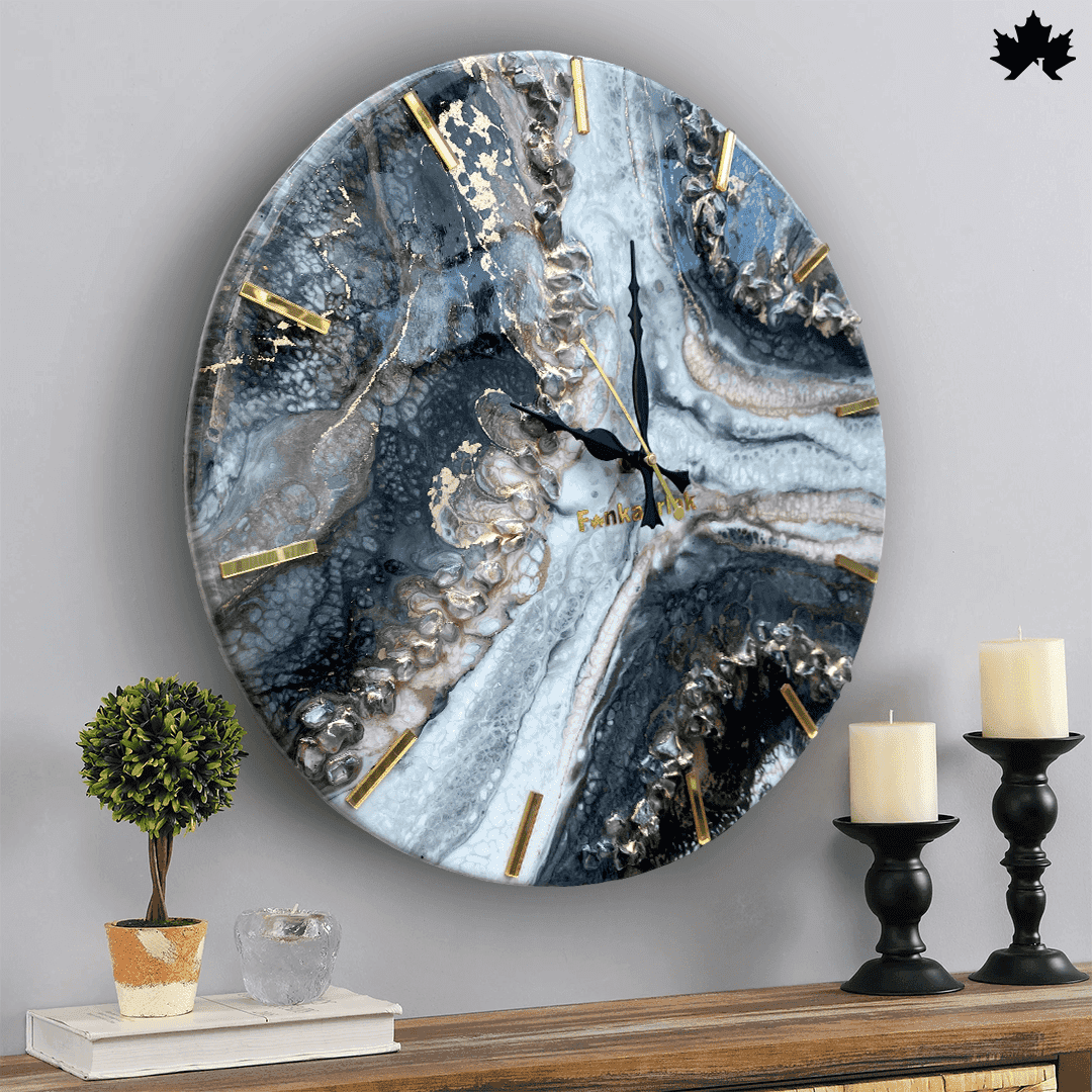 Silver Lining Geode - Unique Wall Clock Design | Fankaarlok - Fankaarlok