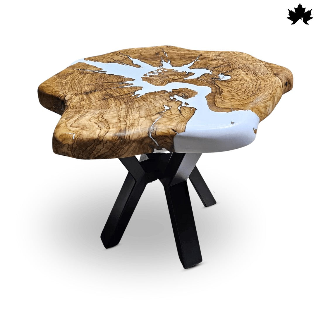 Natural Wood Coffee Table – Live Edge Epoxy Accent Table | Fankaarlok