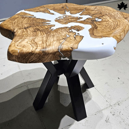Natural Wood Coffee Table – Live Edge Epoxy Accent Table | Fankaarlok