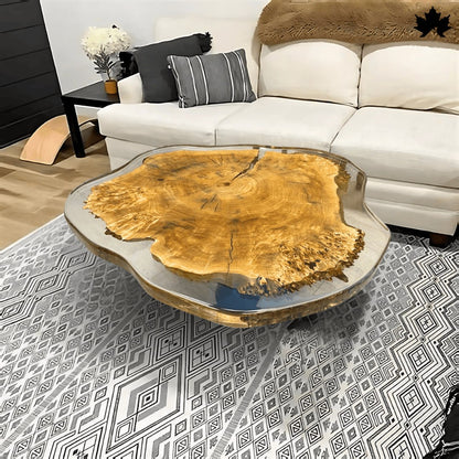 Solid Wood Coffee Table – Live Edge Epoxy Center Table | Fankaarlok