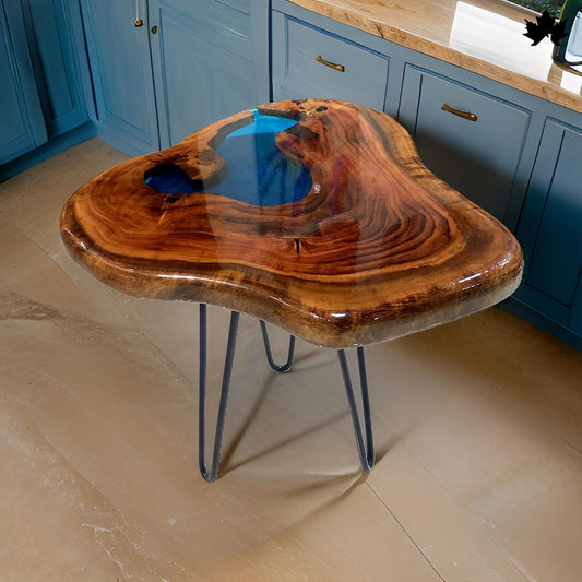 River Coffee Table – Blue Epoxy Wood Table | Fankaarlok