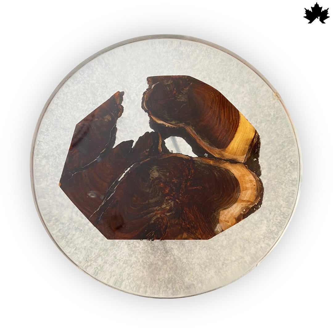 Aurora – Round Resin Wood Coffee Table | Luxury Living Room Furniture