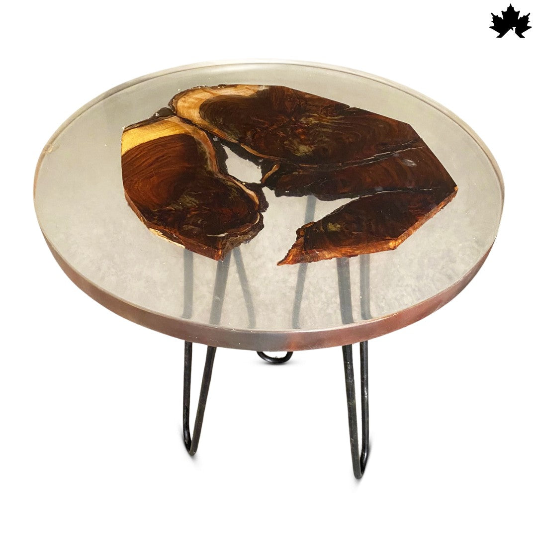Aurora – Round Resin Wood Coffee Table | Luxury Living Room Furniture