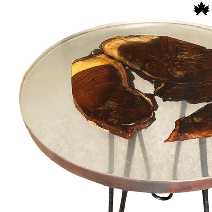 Aurora – Round Resin Wood Coffee Table | Luxury Living Room Furniture