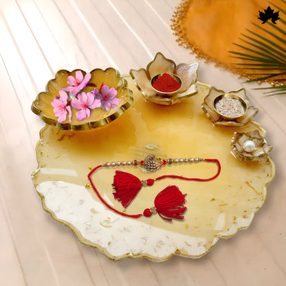 Buy Pooja Thali Online India | Luxury Designer Pooja Thali with Bowls