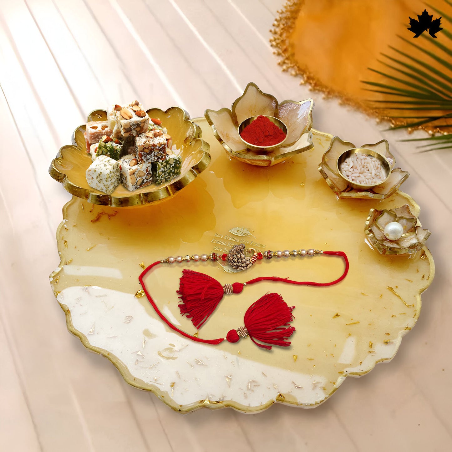 Buy Pooja Thali Online India | Luxury Designer Pooja Thali with Bowls