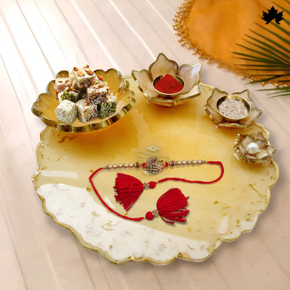 Buy Pooja Thali Online India | Luxury Designer Pooja Thali with Bowls