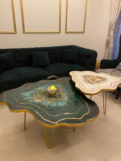 Buy Unique Nesting Tables – Luxury Geode Epoxy Table Set for Living Room | Fankaarlok