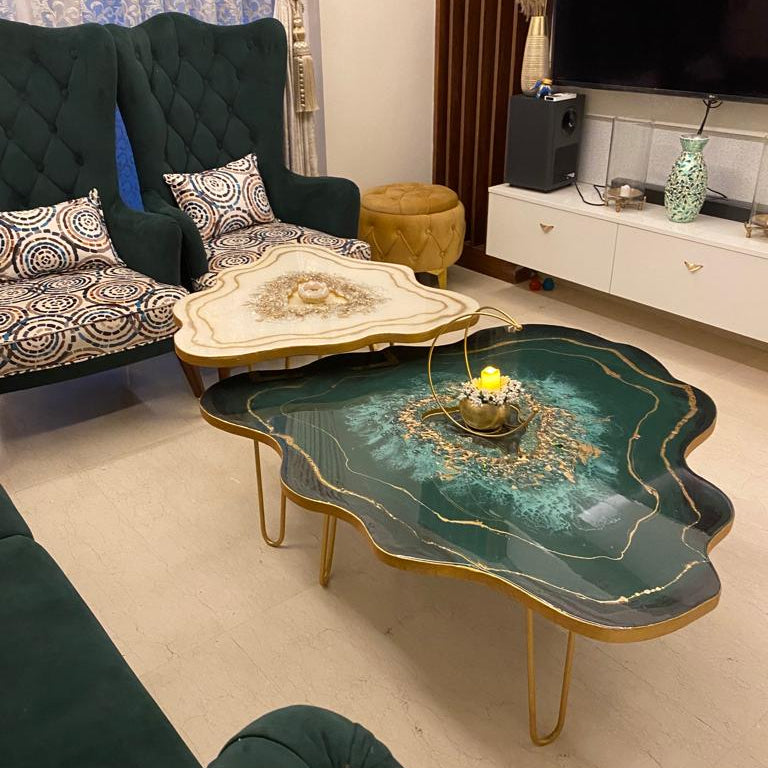 Buy Unique Nesting Tables – Luxury Geode Epoxy Table Set for Living Room | Fankaarlok