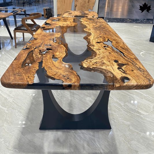 Large Wooden Dining Table – Premium Live-Edge Epoxy Dining Table | Fankaarlok