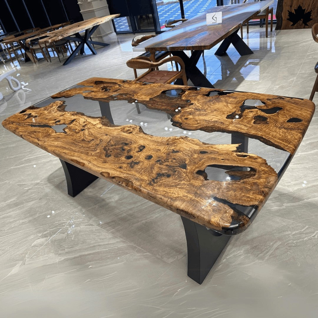 Large Wooden Dining Table – Premium Live-Edge Epoxy Dining Table | Fankaarlok