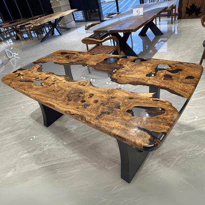 Large Wooden Dining Table – Premium Live-Edge Epoxy Dining Table | Fankaarlok